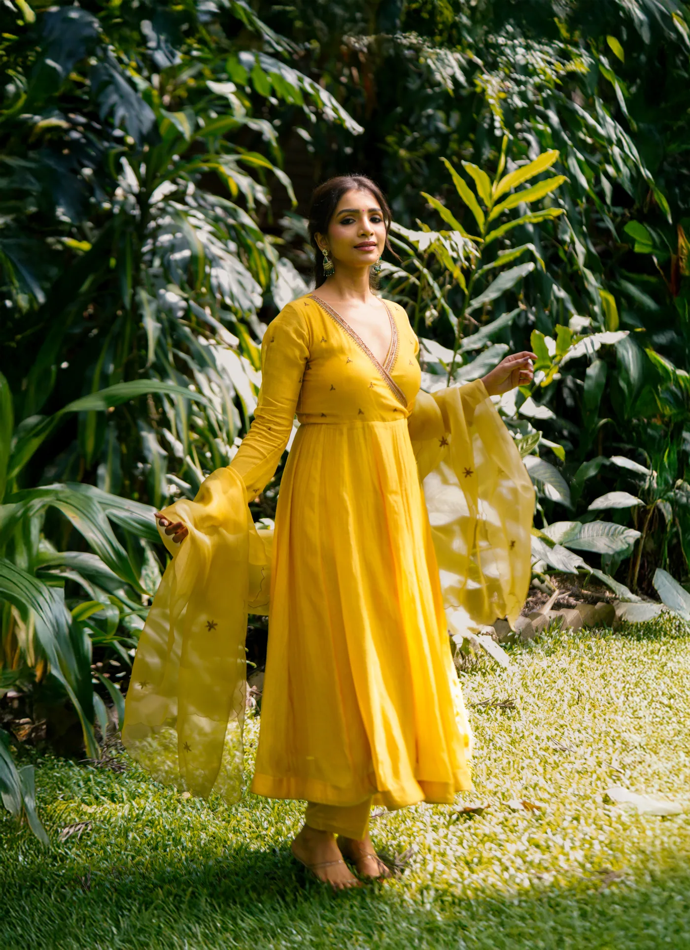 Seher Anarkali Set - Yellow